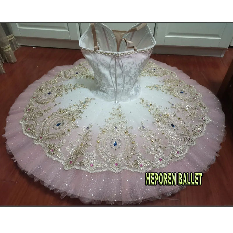Professional Pink Peach Candy Fairy Ballet Tutu Dress,Romantic Paquita Variations Ballet Costume Tender Fairy Balet Tutus