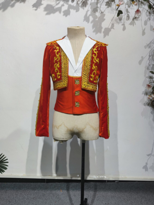 Custom Made Spain Men's Prince Ballet Top Coat,Two-piece Set Of Balet Jackets For Stage Performance