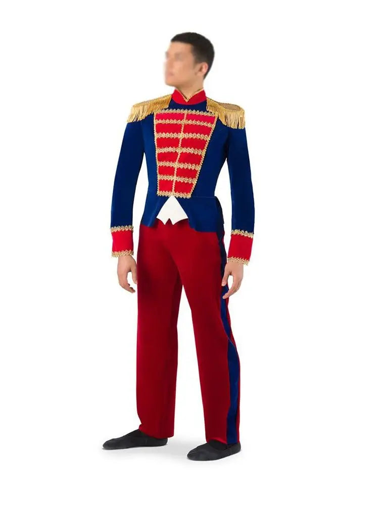 Custom Made The Nutcracker Man Ballet Jacket And Trousers Royal Red Color Dancing Coat And Pants