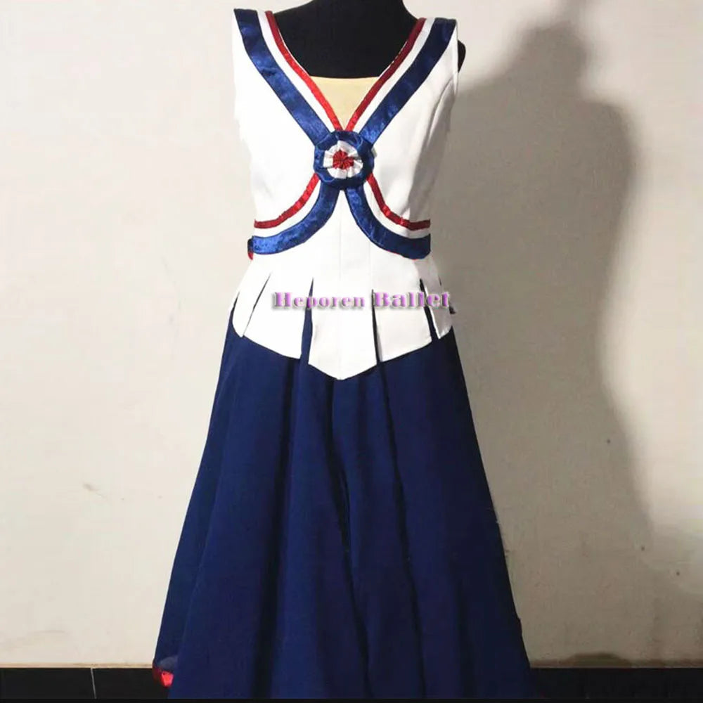 Advanced Custom Paris Flame Variation Ballet Dress Blue White Red Long Gauze Skirt