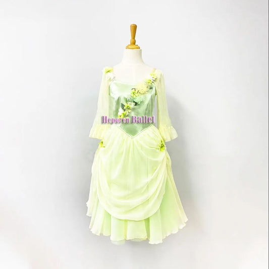 Ballet Stage Drama Sleeping Beauty Waltz Group Dance Skirt Customized Children's Adult Green Ballet Dress Performance Long Dress