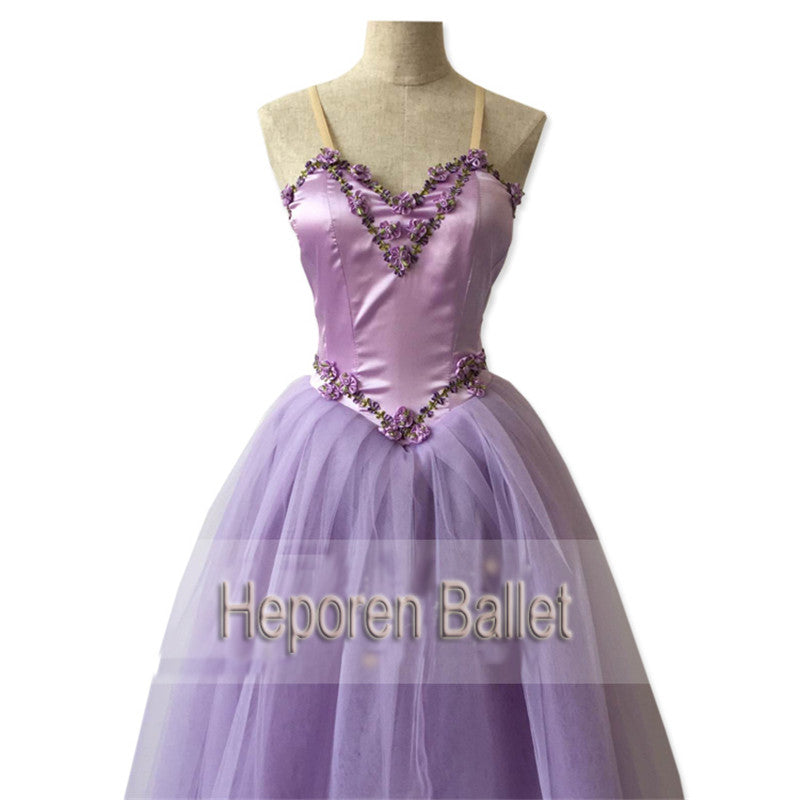 New customized adult ballet dress, lace ballet dance skirt, purple fluffy Custom performance Costume