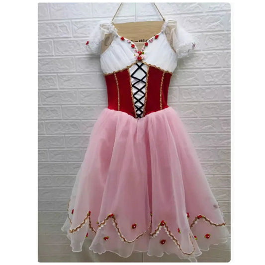 Coppélia And Sylvia Ballet Variation Ballet Dress, Romantic Ballet Dresses In Red Pink Retail Wholesale Drop Shipping