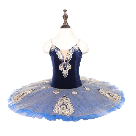 Custom Ballet Royal Blue Flower Stiff Tulle Classical Ballet Tutu Dresses Paquita Grand Pas For Children Or Women