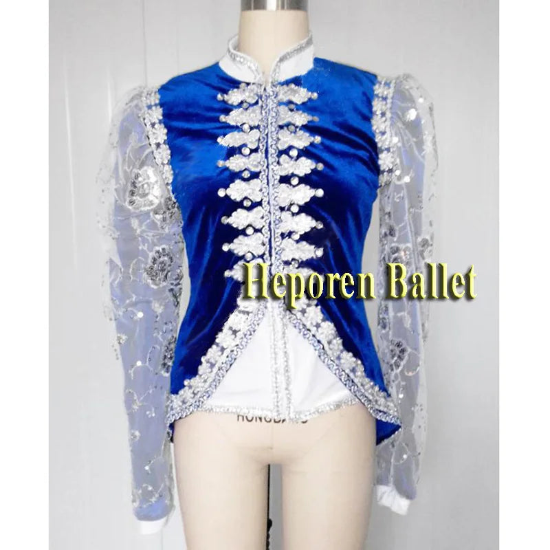 Custom Made Man Prince Purple Ballet Tunic Jacket,Prince Dance Costumes Elegant Ballet Lace Top For Man Or Children Kid