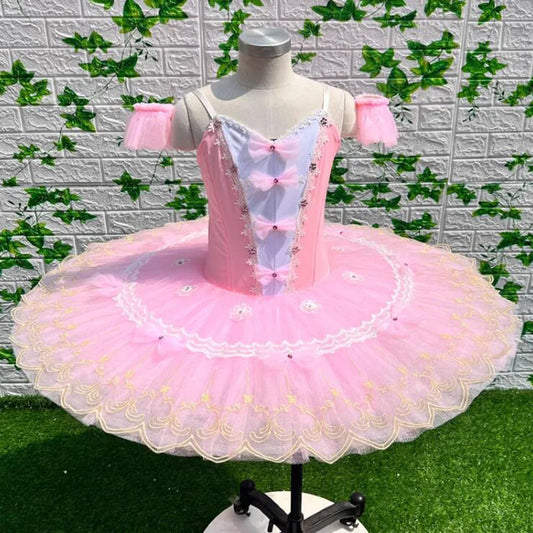 Custom Made Pink Doll Ballet Tutu Sugar Plum Fairy Balet Dress For Performance Balet Costumes