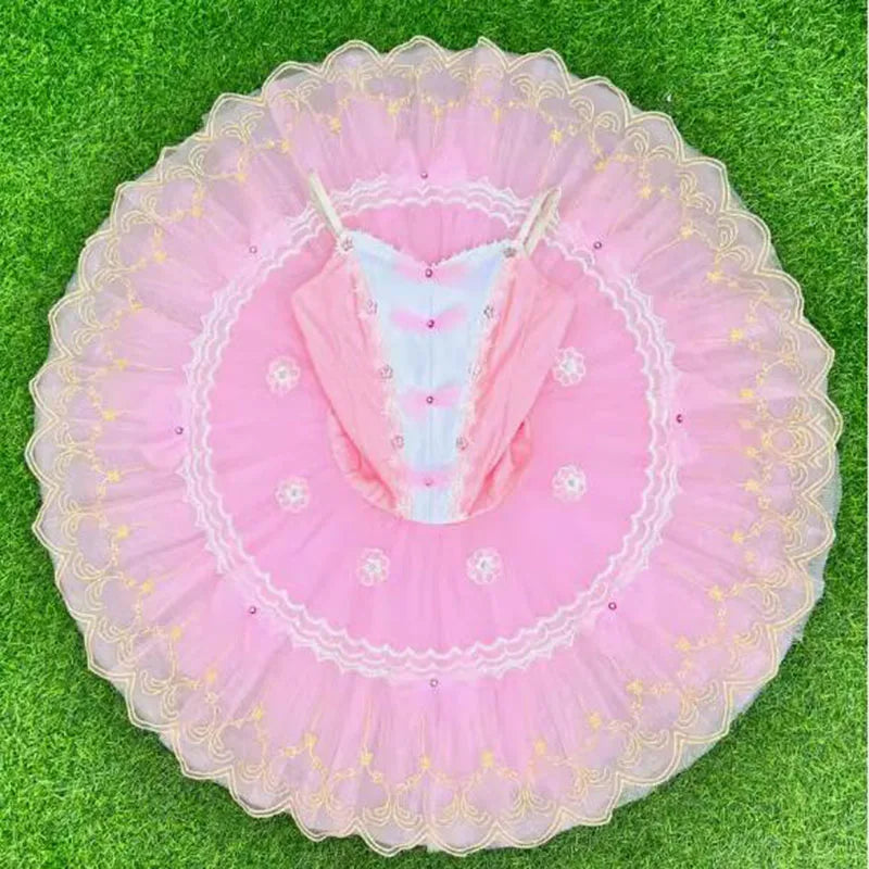 Custom Made Pink Doll Ballet Tutu Sugar Plum Fairy Balet Dress For Performance Balet Costumes