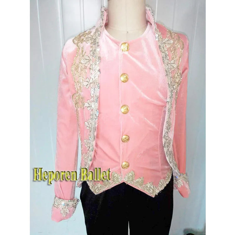 Custom Made Professional Men Prince Tunic Ballet Jacket/Cavalier Costumes Bullfight Dance Top,Adult Or Boy Coat For Ballet