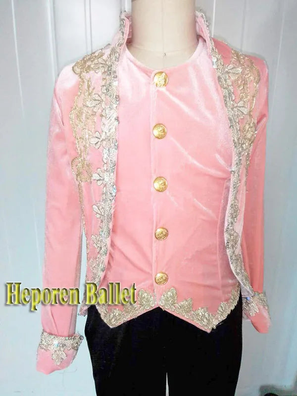 Custom Made Professional Men Prince Tunic Ballet Jacket/Cavalier Costumes Bullfight Dance Top,Adult Or Boy Coat For Ballet