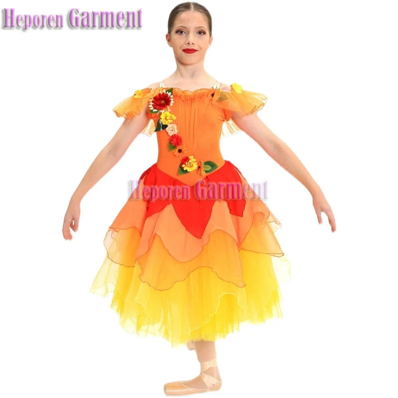 Custom Made Waltz of the Flowers Ballet's Cinderella Dress,Fairy Ballet Costumes Pink Flower Ballet Ballerina Costume