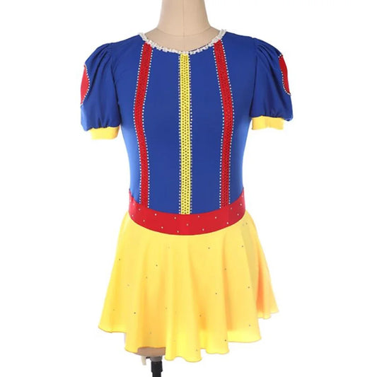 Customized Children's Adult Figure Skating Costume,  Girls' Snow White Performance Dress