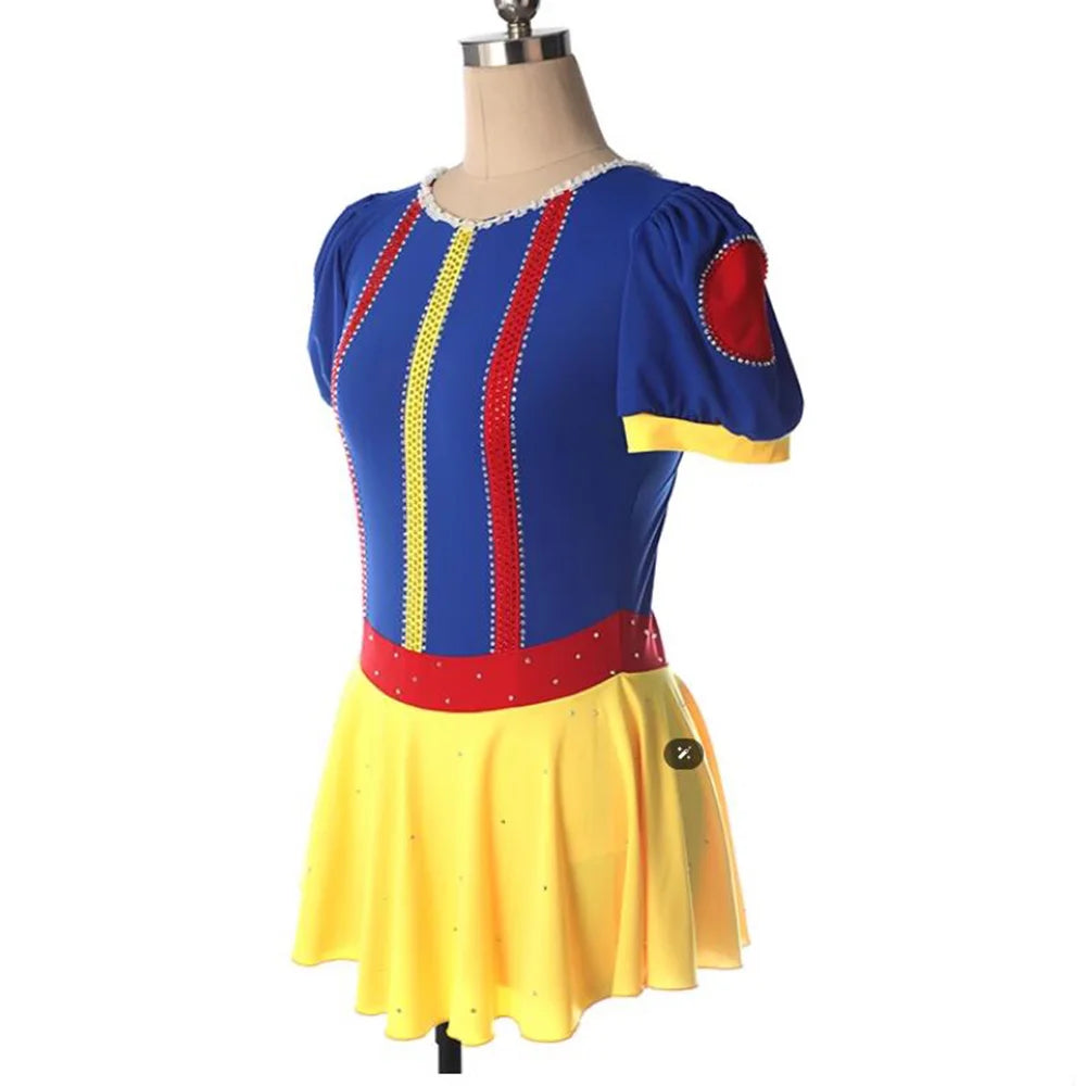 Customized Children's Adult Figure Skating Costume,  Girls' Snow White Performance Dress