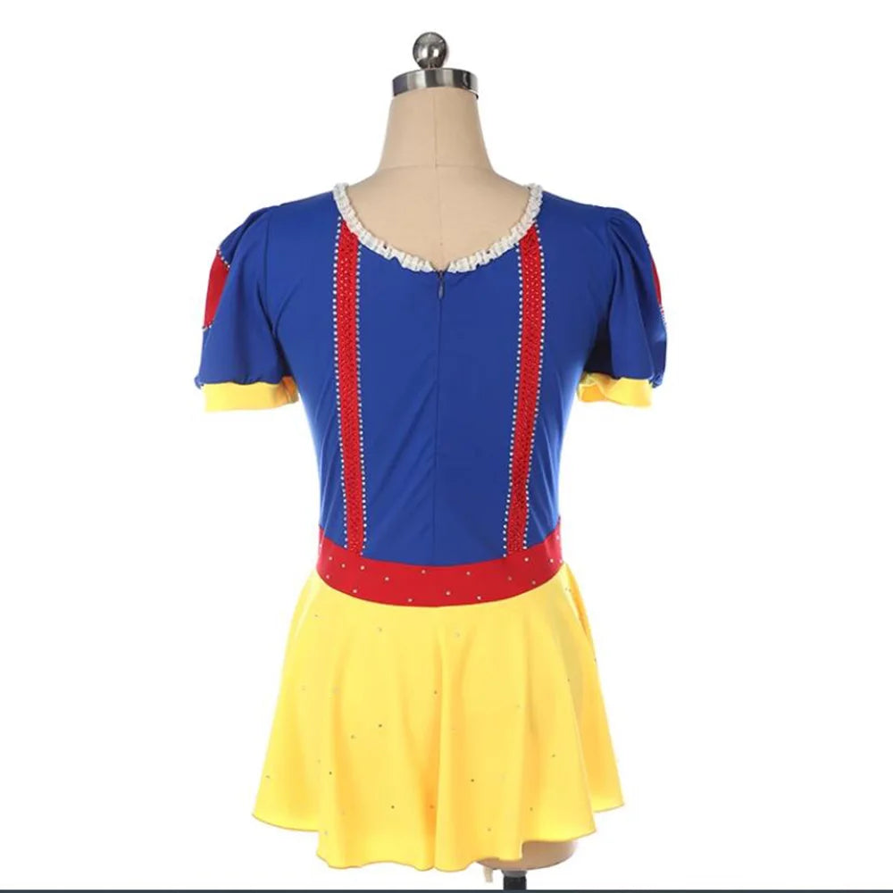 Customized Children's Adult Figure Skating Costume,  Girls' Snow White Performance Dress