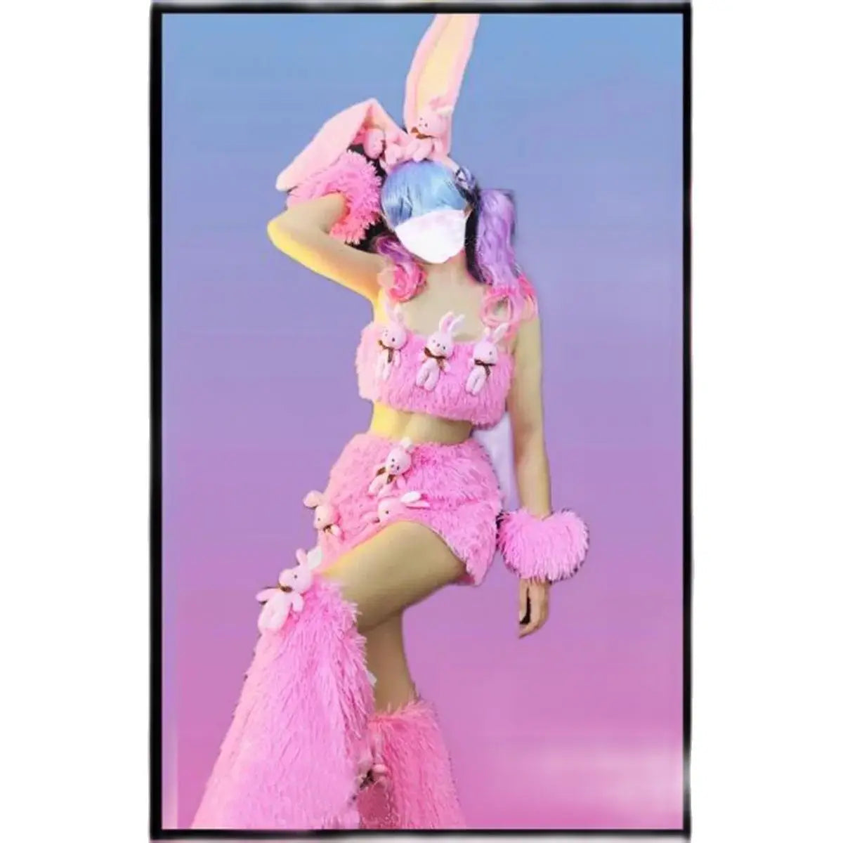 Customized Christmas And New Year Tour Rabbit Girl Costumes Rabbit Character Cosplay Clothing With Different Color Headwear