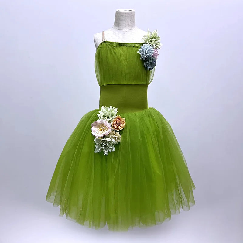 Customized Fairy Elf Dance Ballet Dress, Nutcracker Waltz of the Flower Romantic Balet Costumes