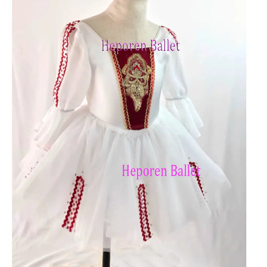 Customized Girl White Tulle Nutcracker Clara Short Ballet Dress For Performance,Coppelia Variation Skirt Dress Drop Ship