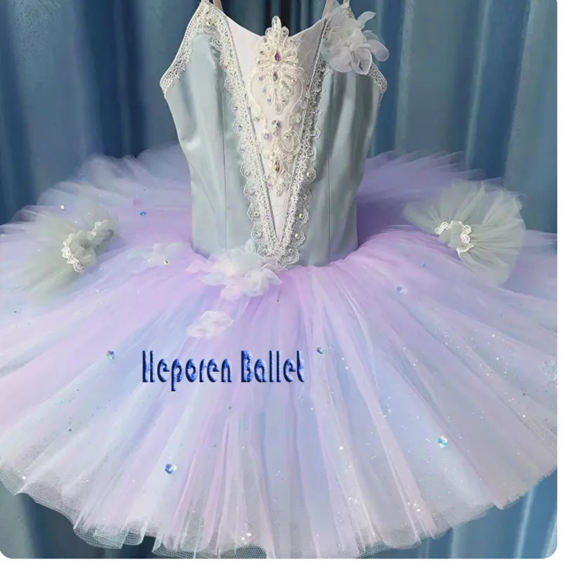 Customized Grey Blue Lilac Ballet Tutu Fairy Ballerina Dress For Girls,Light Blue Violet Sleeping Beauty Balet Dance Outfits