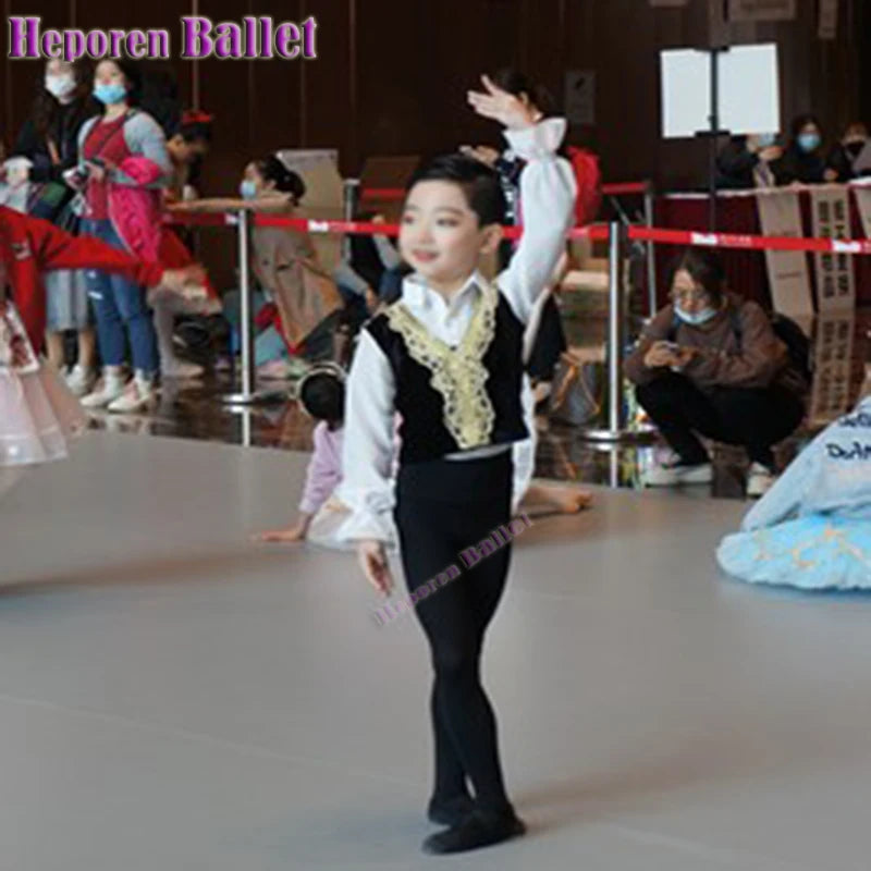 Customized Male Lapel Slim-Fit Ballet Costume Top Boys Men One-Piece Long Sleeve Dance Coat Adult Rave Festival Ballet Cloth