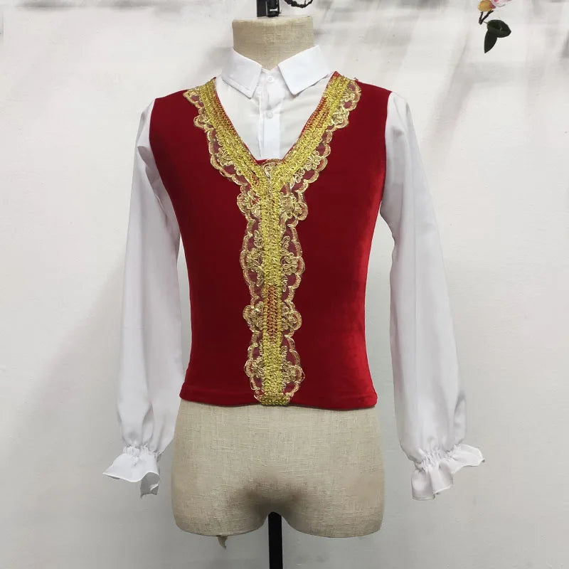 Customized Male Lapel Slim-Fit Ballet Costume Top Boys Men One-Piece Long Sleeve Dance Coat Adult Rave Festival Ballet Cloth