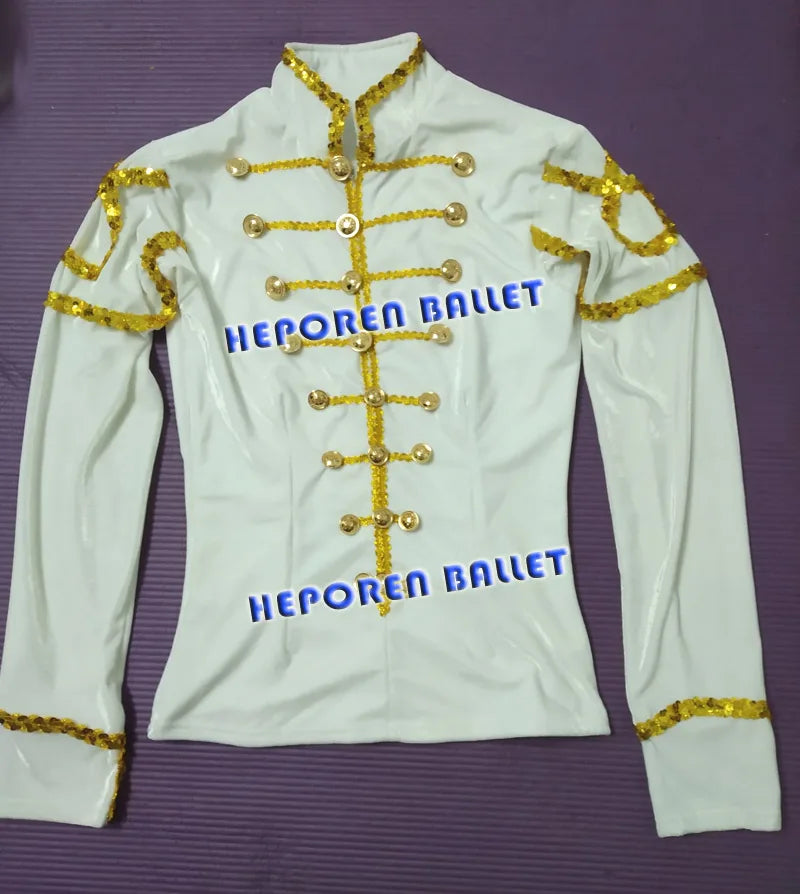 Customized Men Velvet Ballet Jacket With Button Decoration/Prince Dance Costumes,Ballet Top For Male Adult Boy Coats