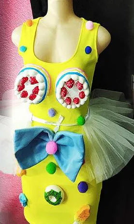 Customized Merry Christmas Party Sweet Sugar Ice Cream Costumes,Donuts Parade Dress Dance Rainbow Color Candy Skirt For New Year