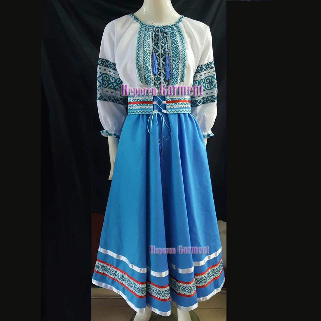 Customized Royal Blue Ukraine Dancing Costumes Clothing,Large Hem  Dance Dress Women's Skirt