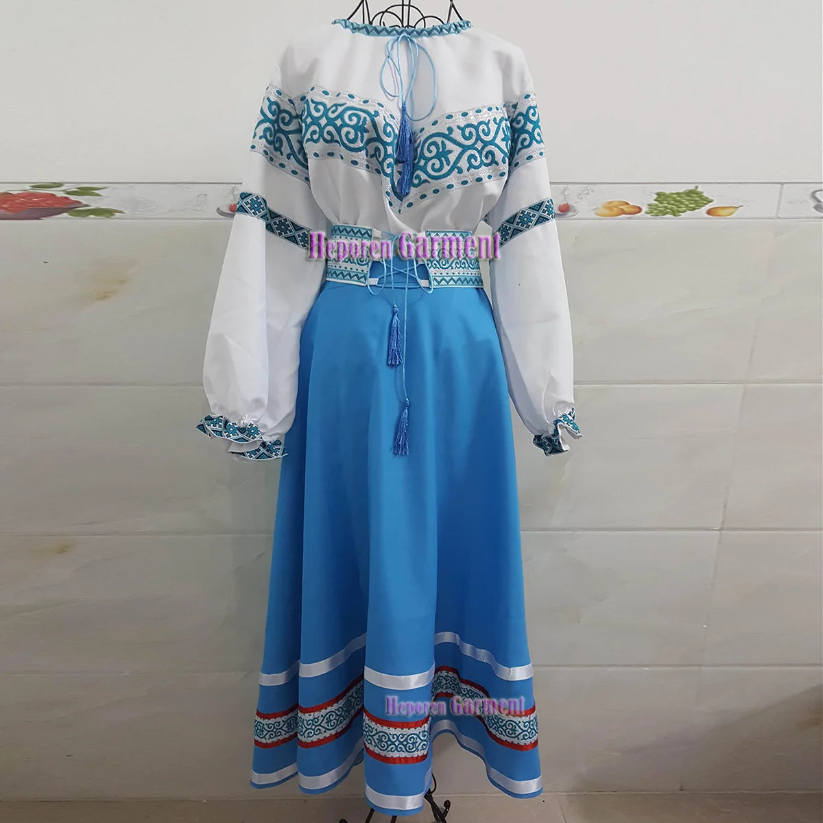 Customized Royal Blue Ukraine Dancing Costumes Clothing,Large Hem  Dance Dress Women's Skirt