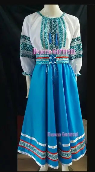 Customized Royal Blue Ukraine Dancing Costumes Clothing,Large Hem  Dance Dress Women's Skirt