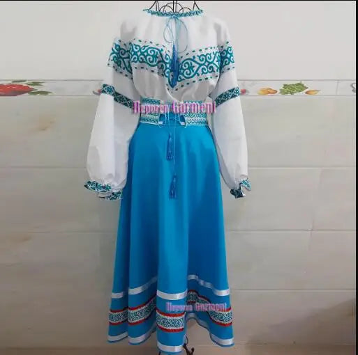 Customized Royal Blue Ukraine Dancing Costumes Clothing,Large Hem  Dance Dress Women's Skirt