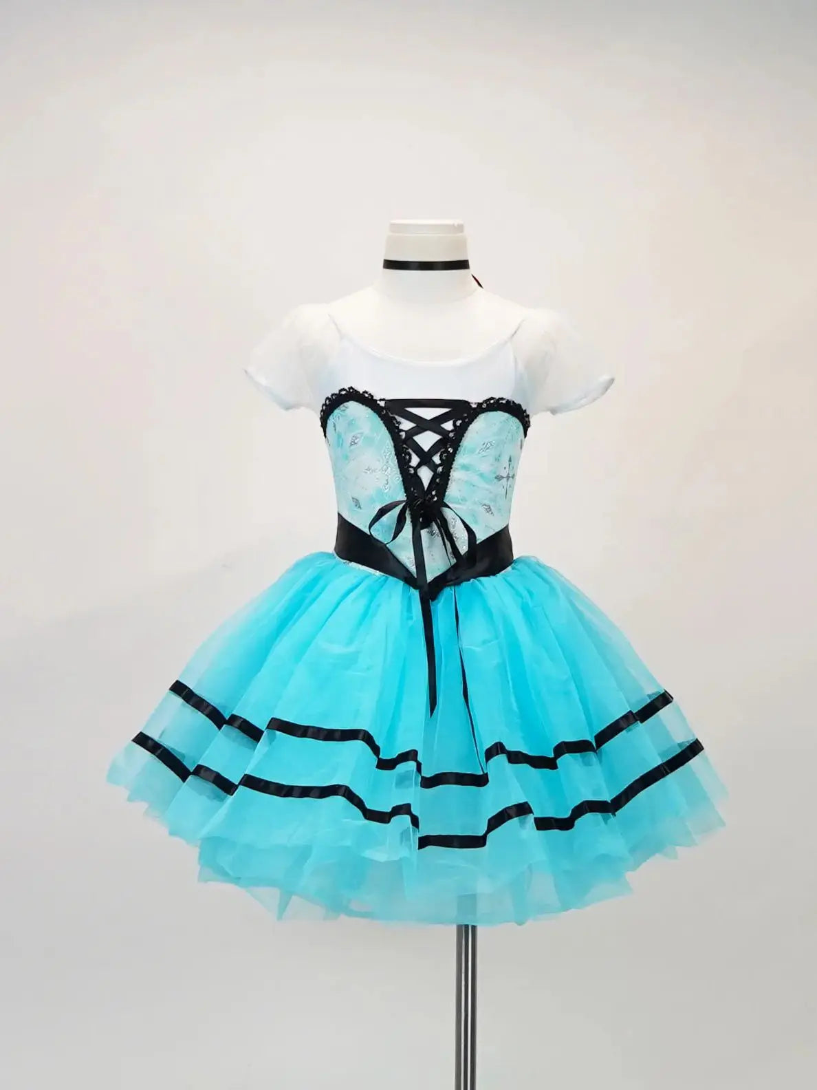 Girl Or Women Blue Ballet Tutu Dance Costume For Competitions - Giselle Bell Shaped Long Tulle Puff Dress