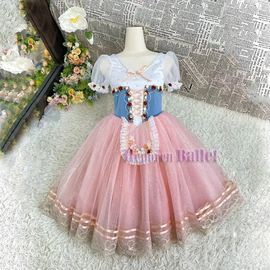 Girls Ballet Dress G Skirt Giselle Costume For Performance, Gissele Inspired Outfit Elegant Ballerina Wear