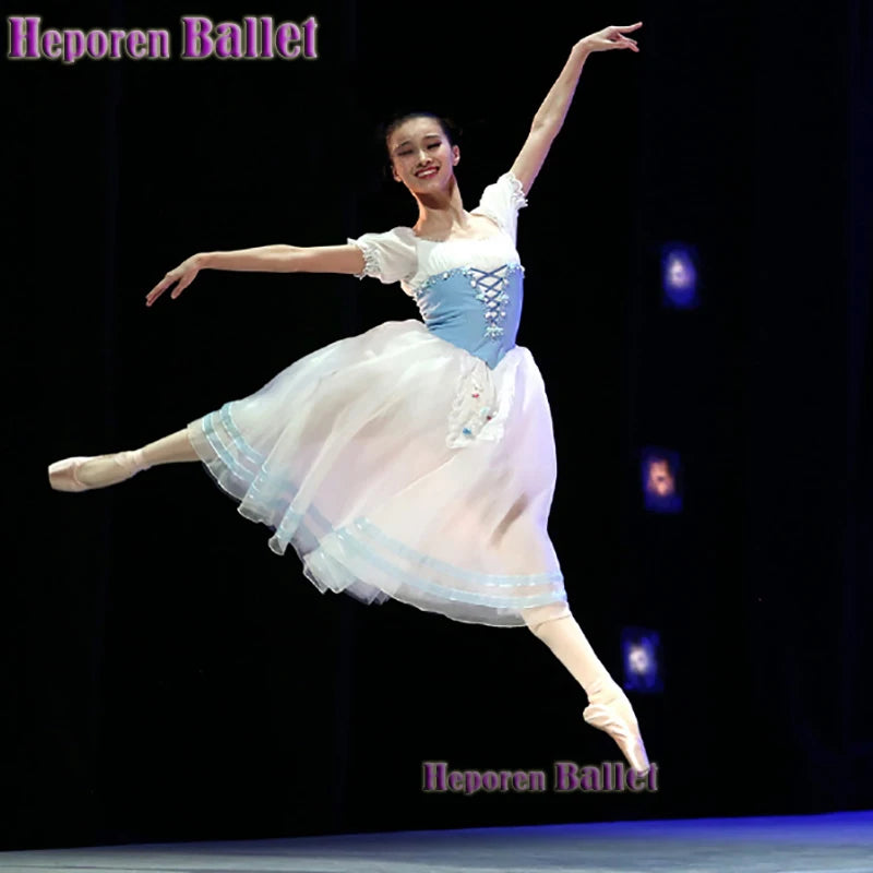 Customized Stage Costumes Giselle Ballet Dress For International Ballet Competition Gabriella Bell-shaped Tulle Skirt