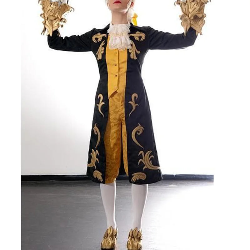 Customized Ice Figure Skating Coat Pants For Candle Man Of Lumiere Costumes Beauty And The Beast Adult Or Child Competition