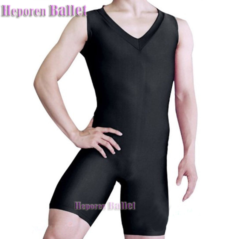 Men's Easy-Dry Many Color Ballet Dance Clothes Practice Bodysuit Prince's Ballet Sleeveless Jumpsuit