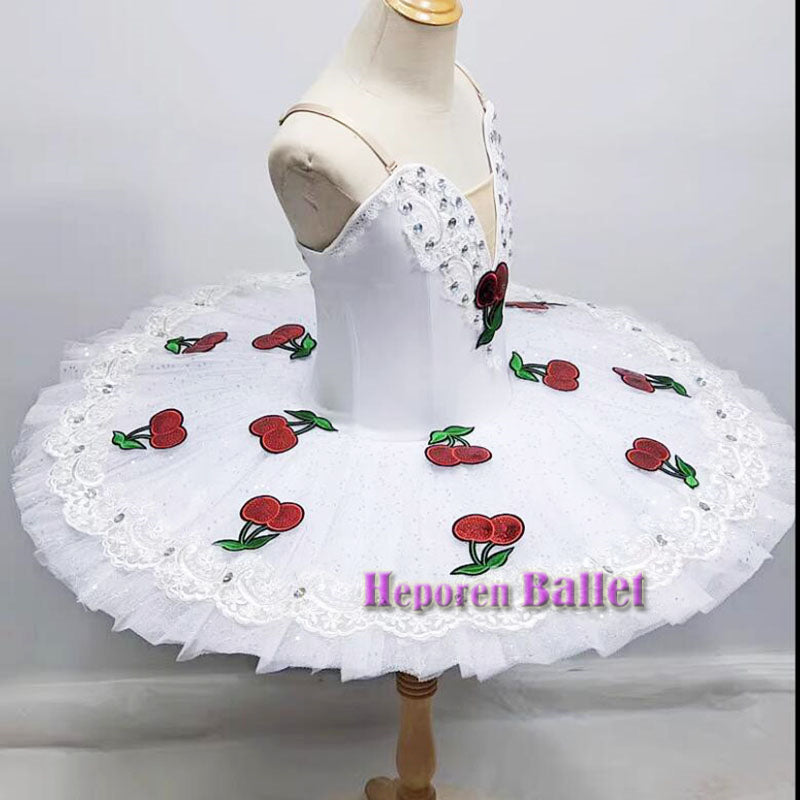 Children's Chipollino Ballet Tutu Dress,Girl Cherry Radish Performance Ballet Dress Dance Tutu