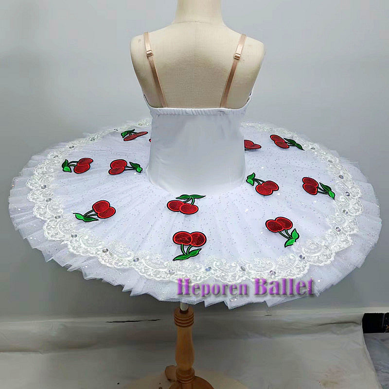 Children's Chipollino Ballet Tutu Dress,Girl Cherry Radish Performance Ballet Dress Dance Tutu