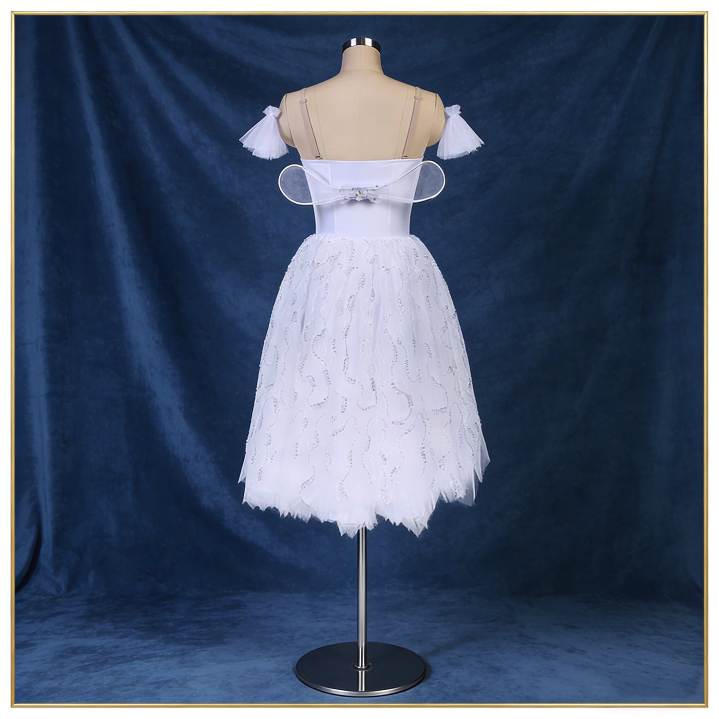 Custom Made White Fairy Ballerina Dress with Wings - Girls’ Sparkly Tutu Costume for Ballet Performances