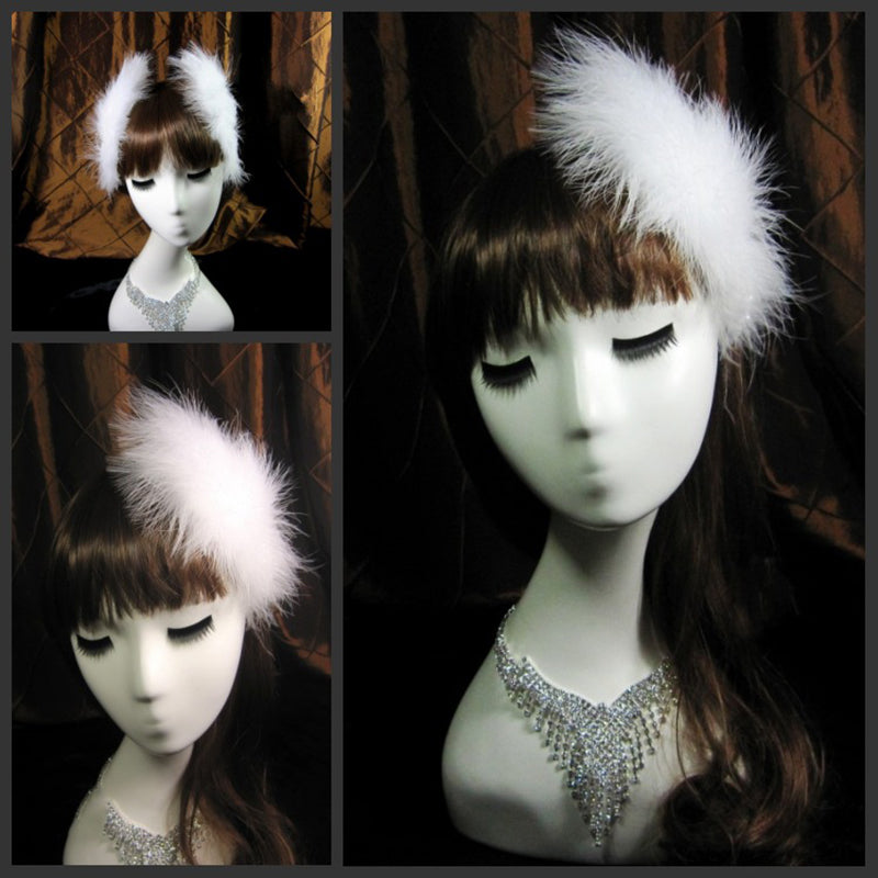 Bride Wedding Internet Celebrity Headdress Feather Fluff Stage Performance Dance Side Clip Hairpin Hair Ornament Headwear