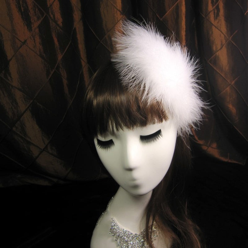 Bride Wedding Internet Celebrity Headdress Feather Fluff Stage Performance Dance Side Clip Hairpin Hair Ornament Headwear