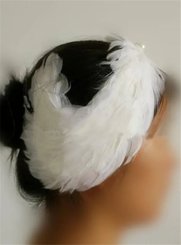 Woemn Swan Lake Ballet Feather Headwear Hand Made, Prince Beads White Feather Headband For Tutu Ballet Retail Wholesale HDE426