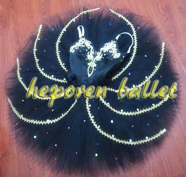 High Quality Customized Black Swan Costume Black Bird Ballet Dress,Stage Show Adult Deluxe Sequin Ballerina Dance Wears