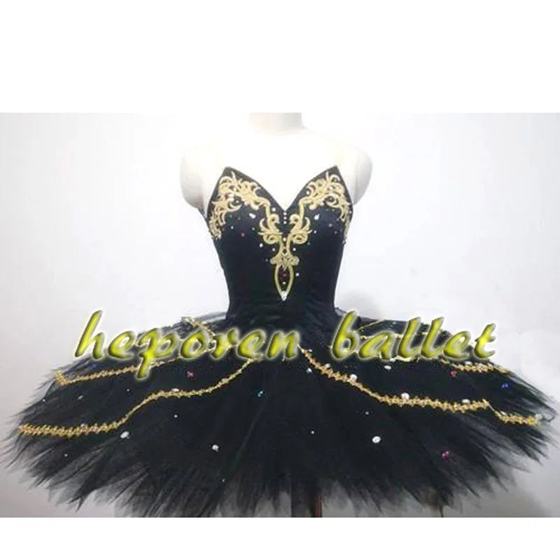 High Quality Customized Black Swan Costume Black Bird Ballet Dress,Stage Show Adult Deluxe Sequin Ballerina Dance Wears