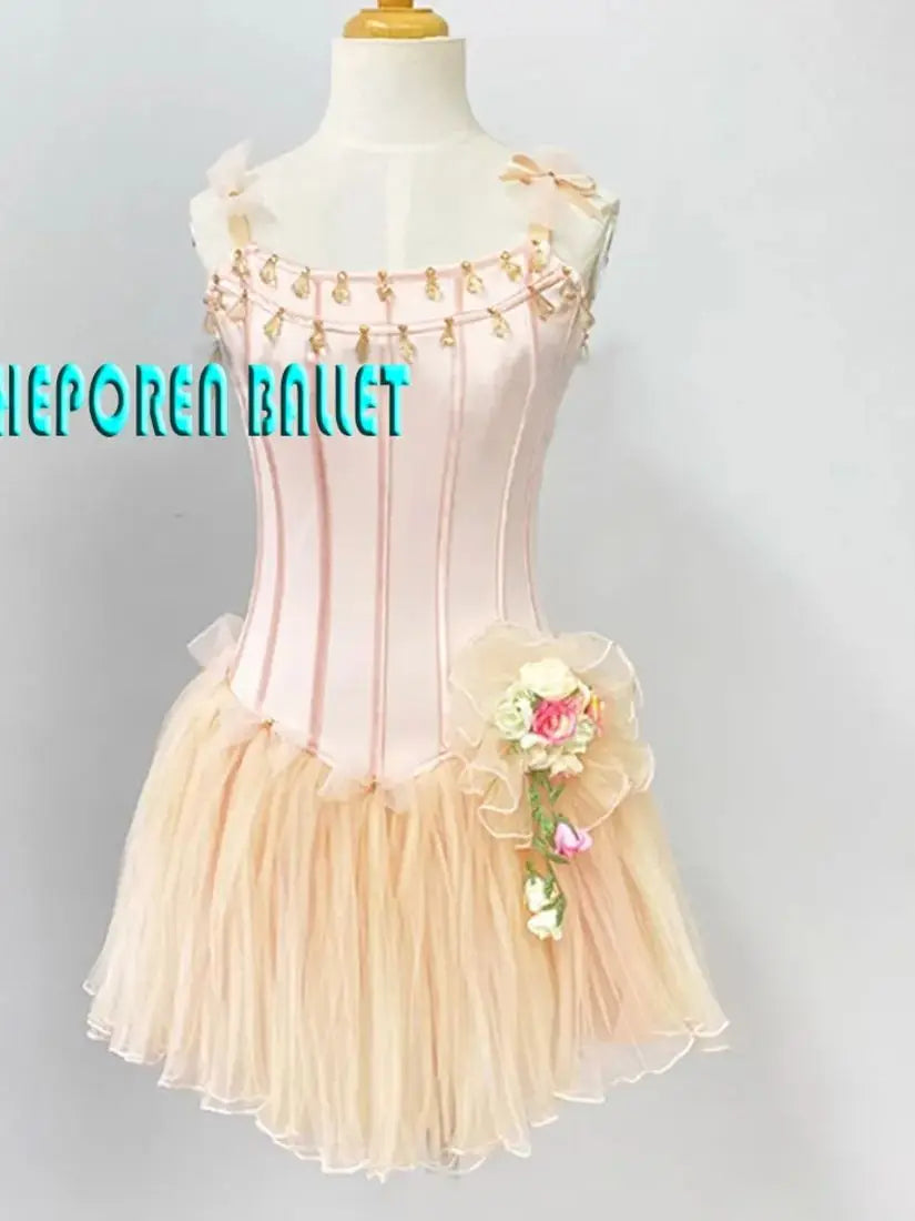 High Quality Nutcracker Waltz of the Flowers Professional Ballet Dress With Diamonds Custom Made Women Balet Skirt