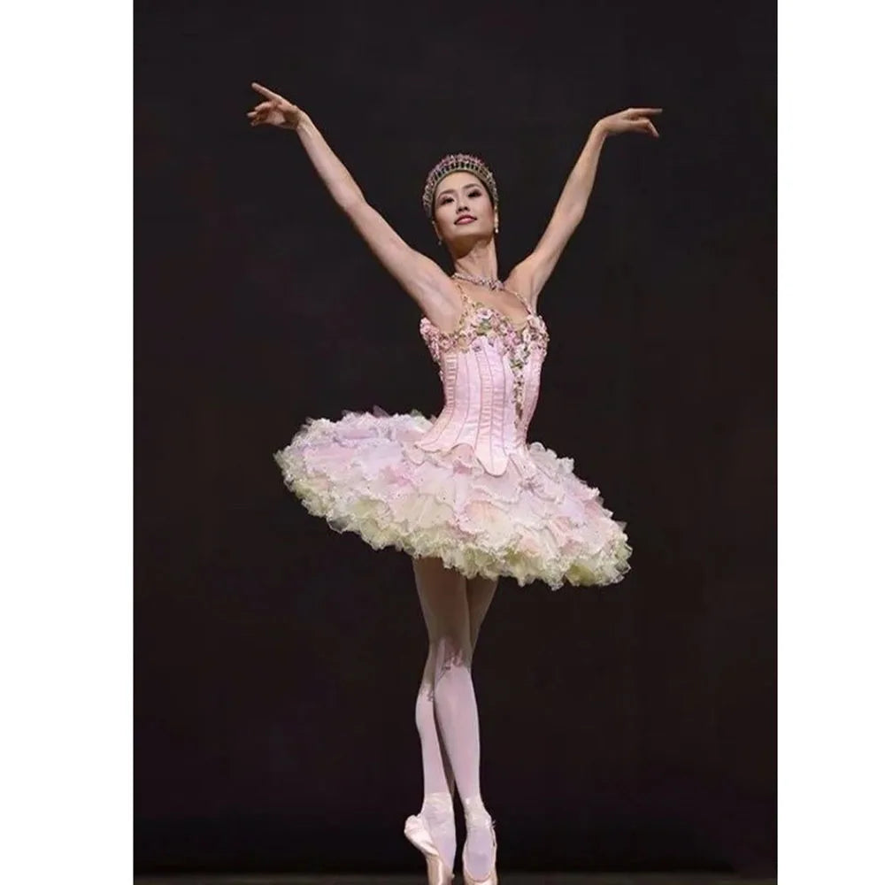 Lady Professional Tutu For Nutcracker Ballet,Pink Peach Ballet Dress Custom Made Disfraz Niña Women's Halloween Costumes