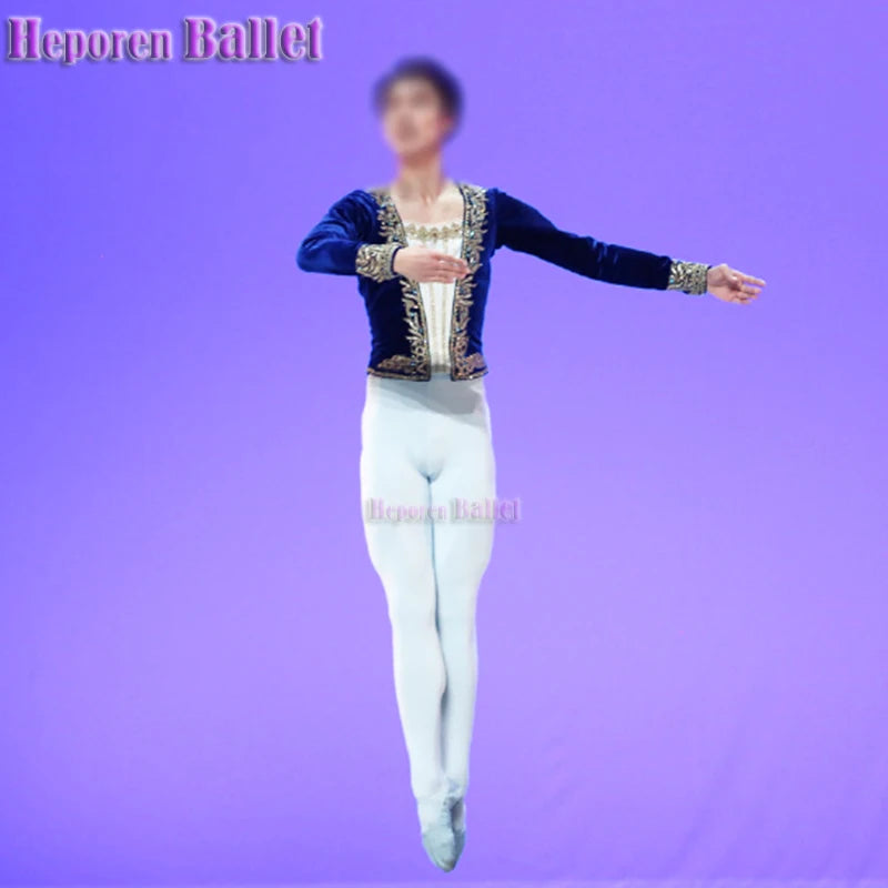 Male Ballet Suit Dance Top Coat Dance Clothes Retail Wholesale, Custom Made Man Velvet Ballet Jacket /Prince Dance Costume