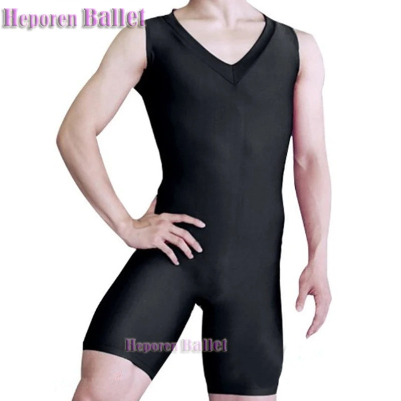 Men's Easy-Dry Many Color Ballet Dance Clothes Practice Bodysuit Prince's Ballet Sleeveless Jumpsuit