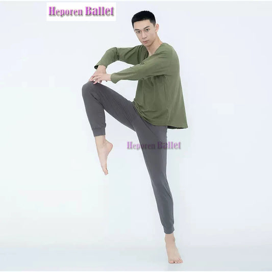 Men's Summer Breathable And Comfortable High-elastic Dance Tights Radish-shaped Pants Black Loose Practice Closing Leggings