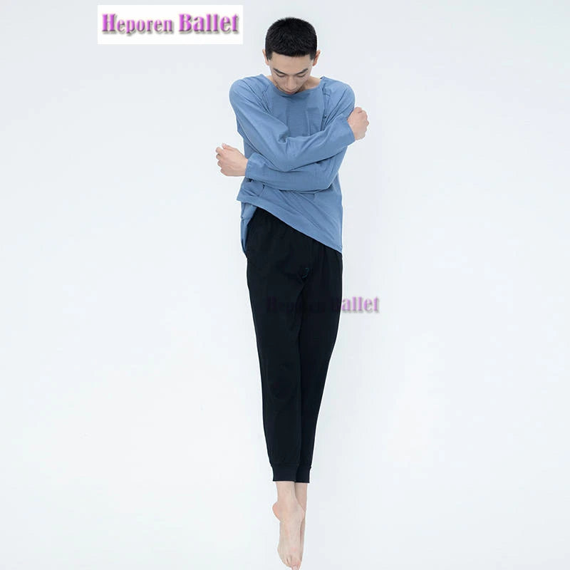 Men's Summer Breathable And Comfortable High-elastic Dance Tights Radish-shaped Pants Black Loose Practice Closing Leggings