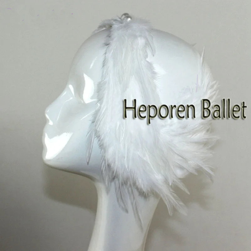 New Swan Lake Ballet Feather Headdress Hand Made For Women, Princess Ballerina Headwear In Female Hair Accessories Headband Top