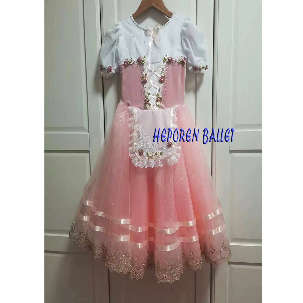 New Arrival Pink Giselle Competition Adults Child Flower Pearl Ballet Dress,Ballerina Ballet Skirt With Flower Beeds Decoration